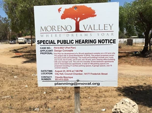 Moreno Valley Public Hearing Notice